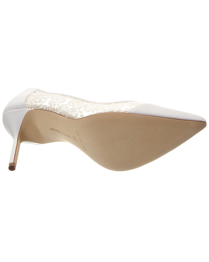 Манило Бланик Капкур 90 Туфли из канвы и кружева Manolo Blahnik, белый — фото 4