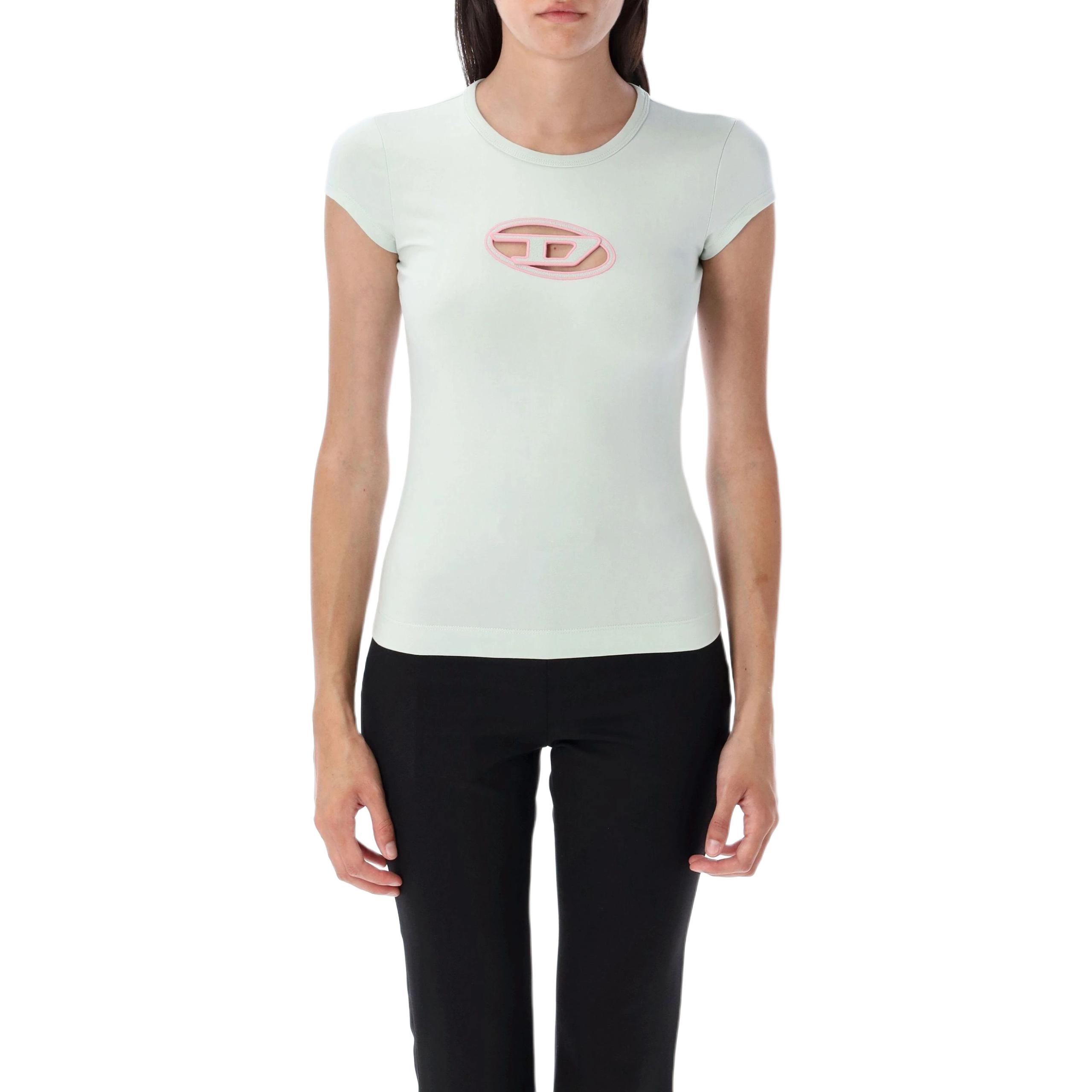 

Футболка с вырезом Angie Cut Out DIESEL, светло-зеленый