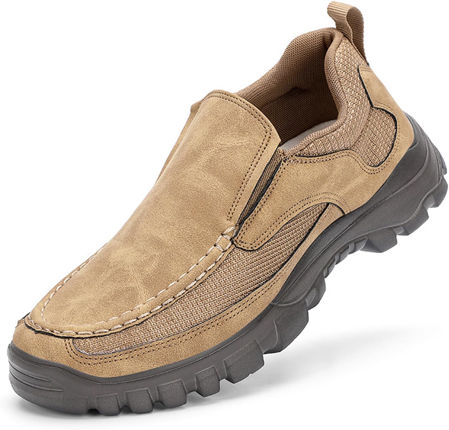 

Мужские лоферы из натуральной кожи с дышащей поддержкой свода стопы, мягкие и комфортные, на каждый день, деловые, без шнурков, противоскользящие, и ходьбы Qooel, хаки