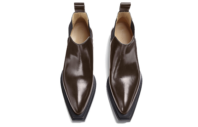 Ботинки челси мужские Tire темный шоколад Bottega Veneta — фото 4
