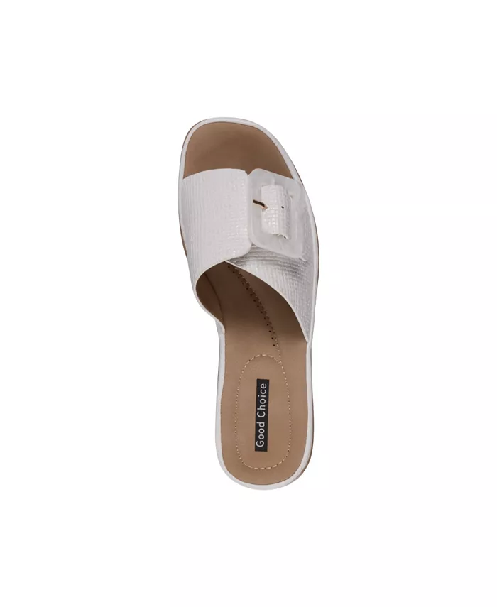 Женские босоножки Teri на платформе с пряжкой GC Shoes, белый — фото 4