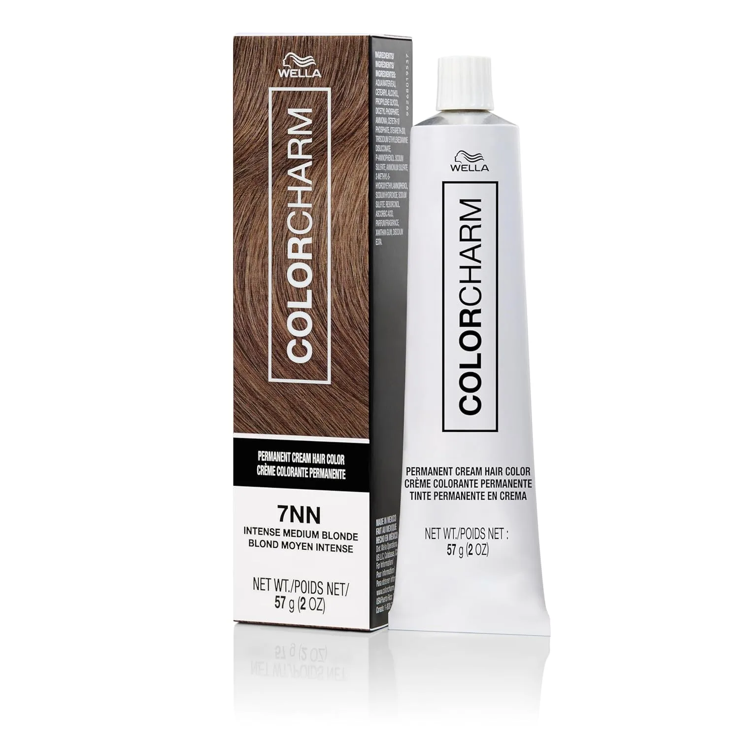 COLORCHARM Permanent Cream Hair Dye, натуральный теплый бронде с золотисто-медовыми оттенками, 100% покрытие седины, 57 г, 7NN Intense Medium Blonde