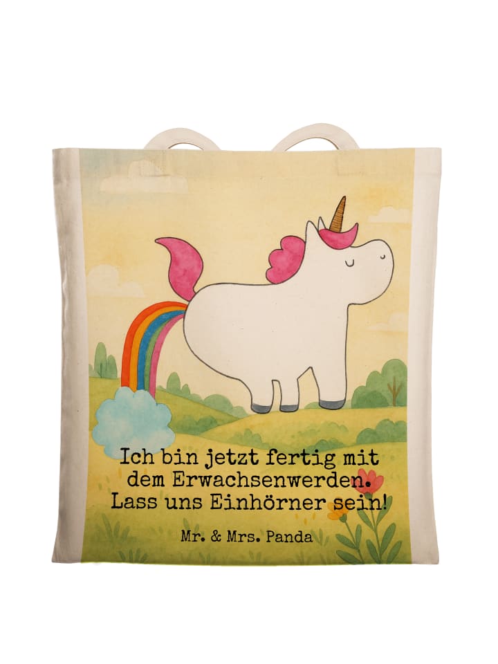 

Mr. & Mrs. Panda Сумочка с изображением пукающего единорога и надписью белого цвета