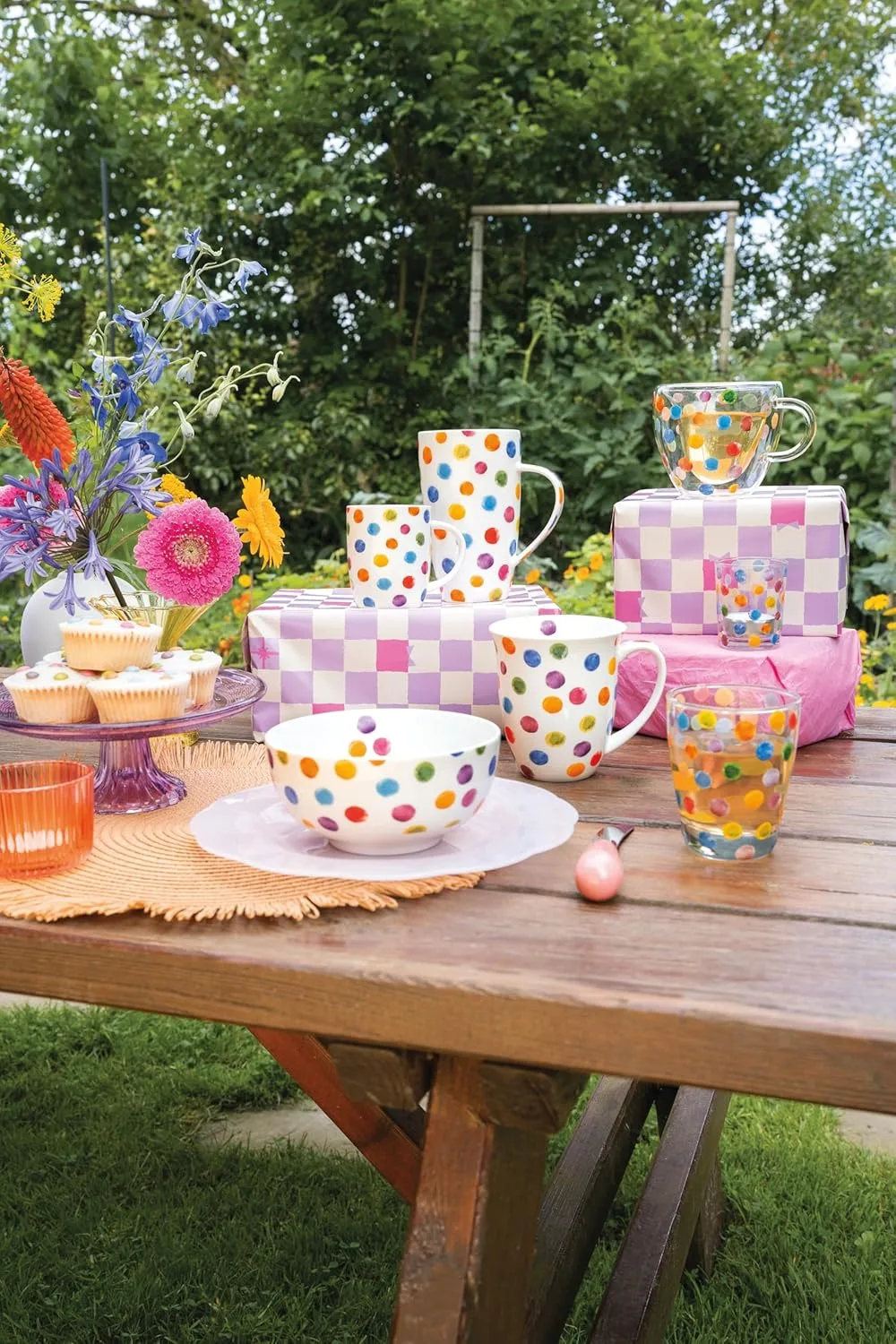 Ambiente Porcelain детская чашка для чая/кофе 0.2 л Colourful Polka Dots Spring Summer Party Birthday Series Polka Dots — фото 2