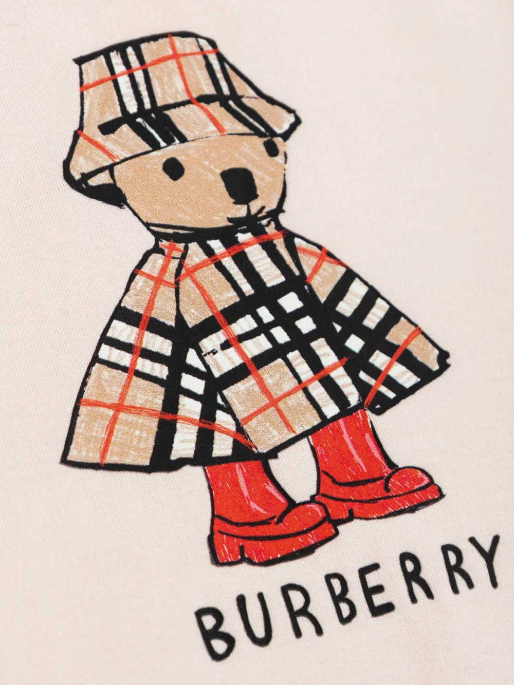 Футболка с принтом Check Burberry Kids, розовый — фото 4