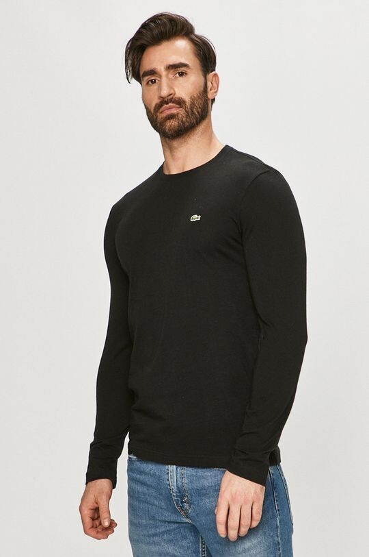 

Хлопковая рубашка с длинным рукавом TH2040 Lacoste, черный