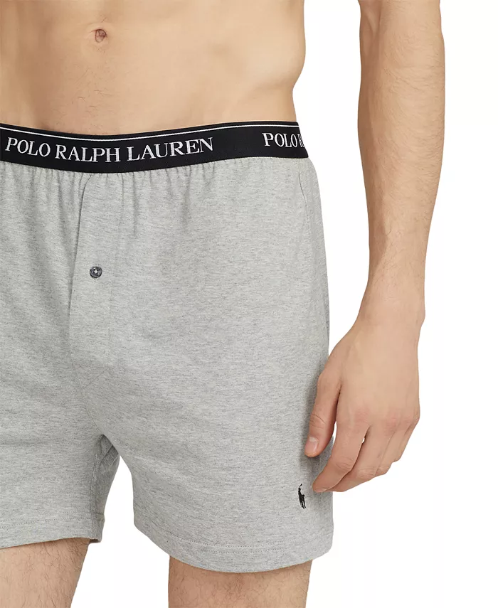 Мужские боксеры из хлопкового трикотажа классического кроя, 5 штук Polo Ralph Lauren, серый — фото 4