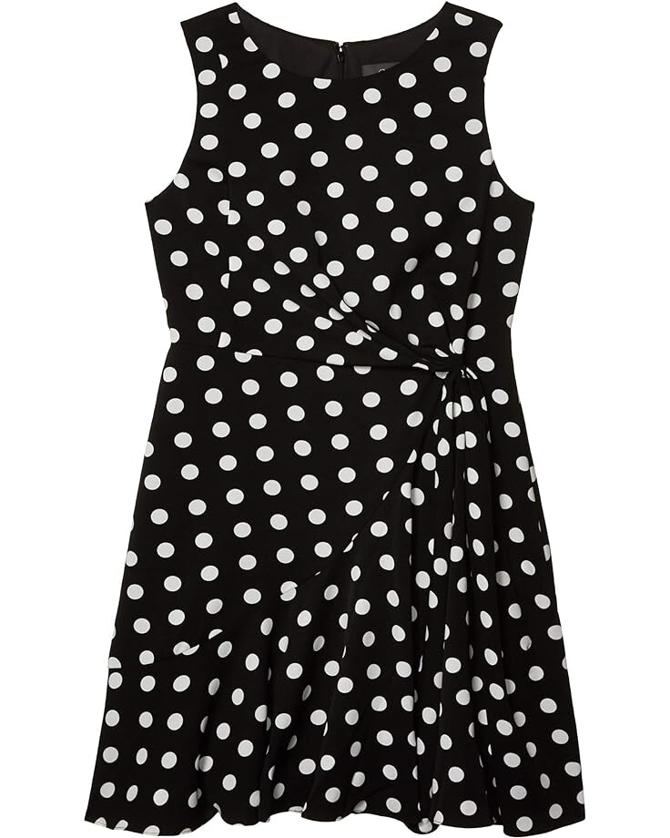 

Платье Adrianna Papell Dot Printed Fit-and-Flare Dress, цвет Black/Ivory