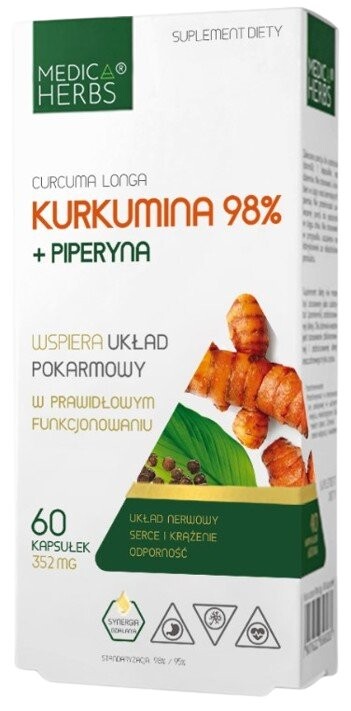 

Биологически активная добавка, Куркумин 98% + Пиперин, Medica Herbs Inna Marka
