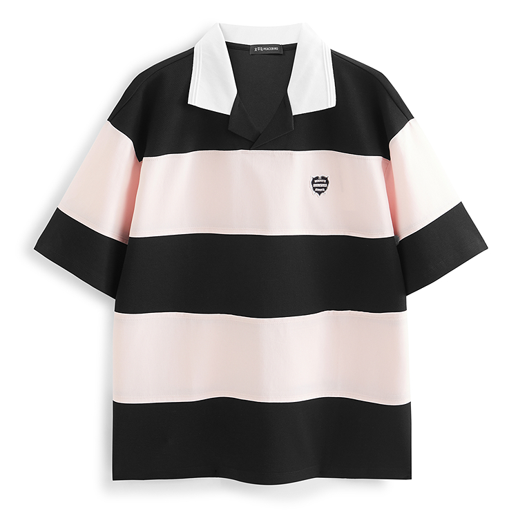 

PEACEBIRD MEN Футболка-поло мужская Light Purple Pink 1 Polo Collar Moderate Straight Fit