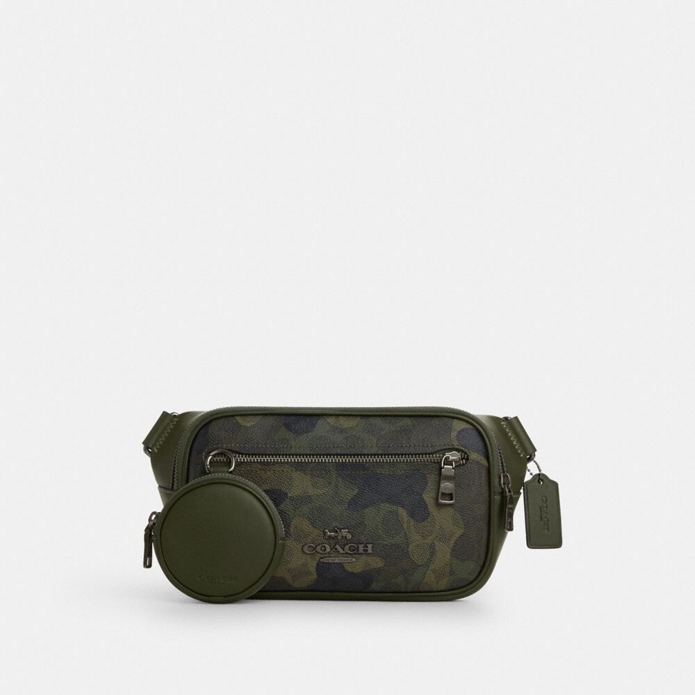 

Поясная сумка Элиас COACH, цвет qb/dark shamrock multi