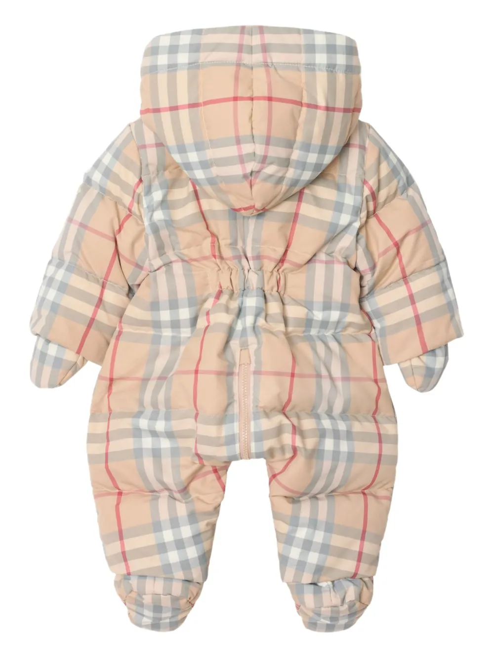 Зимний комбинезон в клетку BURBERRY KIDS, нейтральный — фото 2