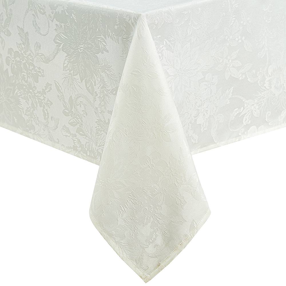 

Elrene Home Fashions Poinsettia Elegance жаккардовая праздничная прямоугольная скатерть, цвет Ivory