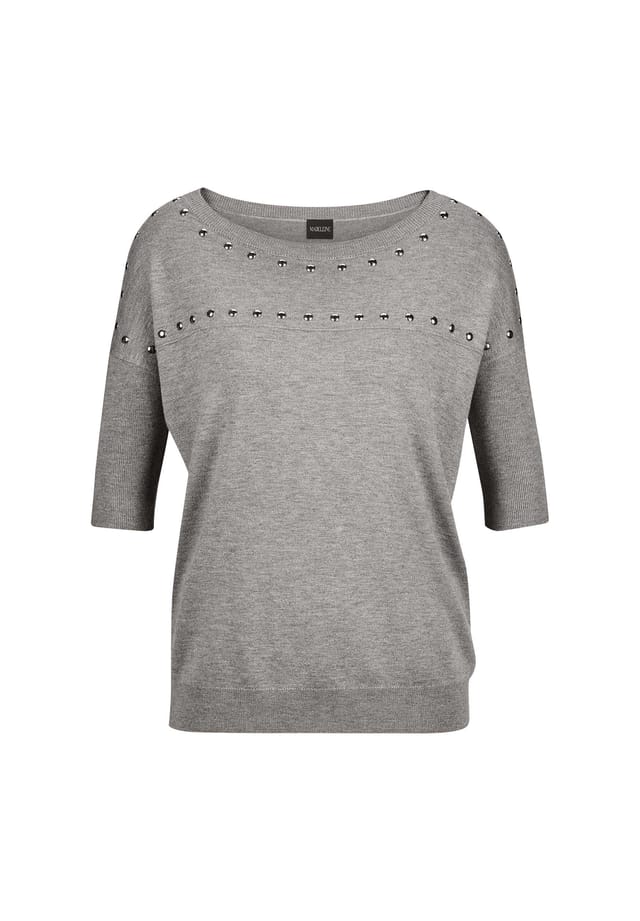 

Свитер с короткими рукавами и декоративными камнями Madeleine, мультиколор