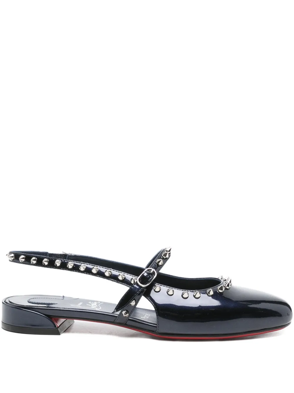 Босоножки на каблуке Sweet Janispikes с заклепками Christian Louboutin, синий