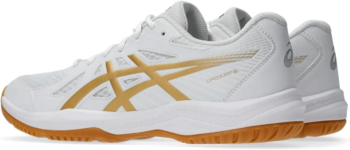 Волейбольные кроссовки Asics Men's Upcourt 6, белый/золотой — фото 3