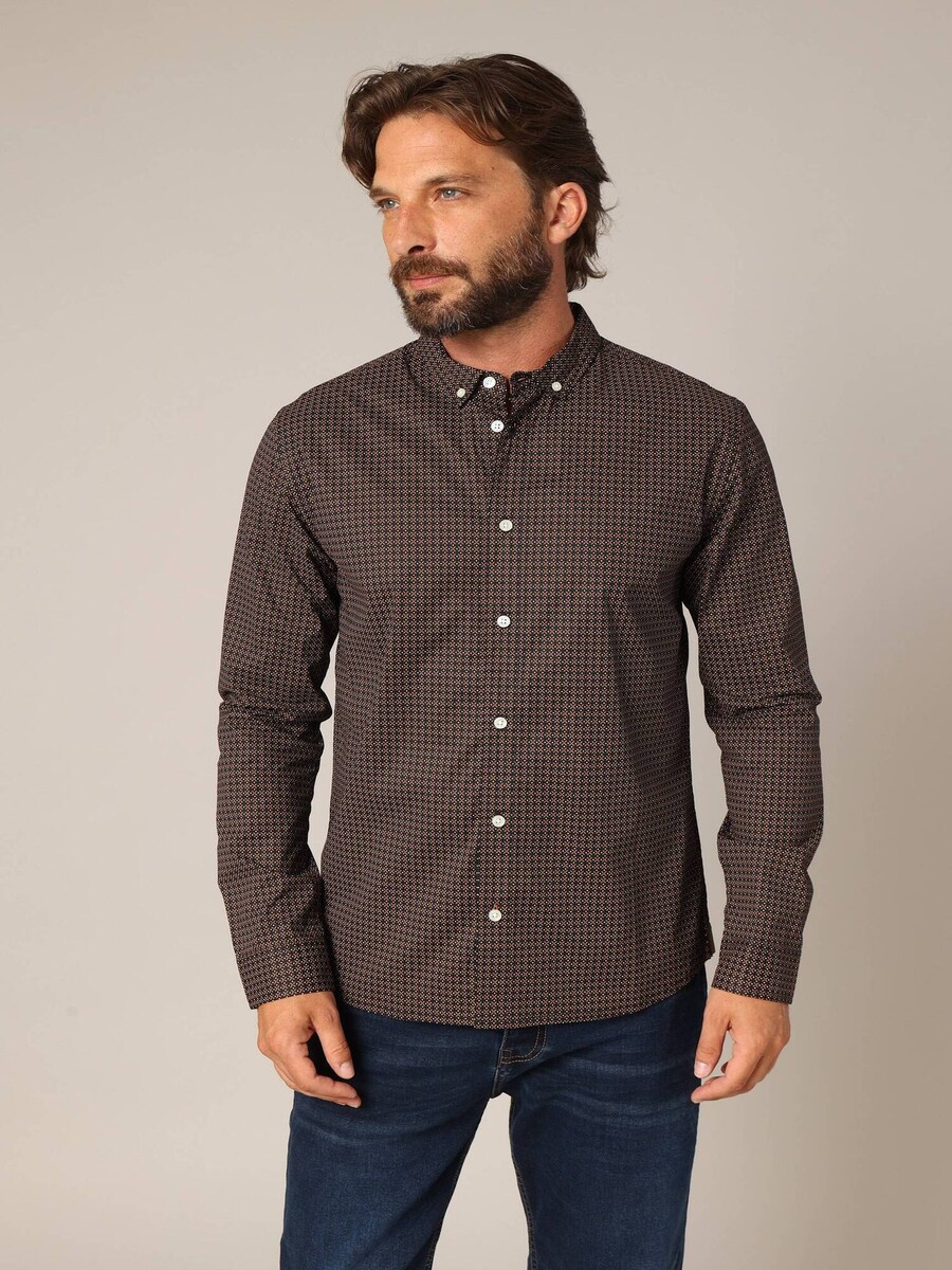

Рубашка на пуговицах классического кроя Deeluxe BOGART, коричневый