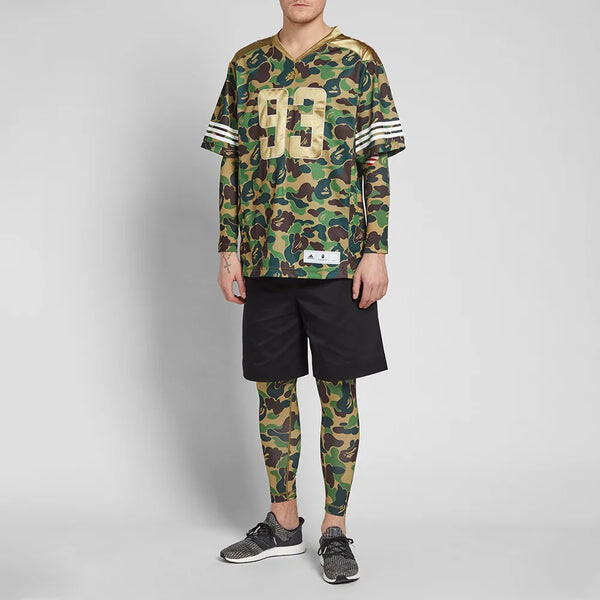Спортивная футболка x a bathing ape sb jersey 'green' Adidas, камуфляж — фото 3
