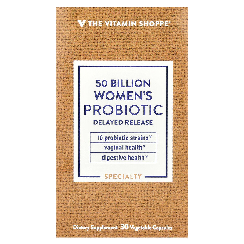 

The Vitamin Shoppe, Пробиотик для женщин, 50 млрд, 30 растительных капсул