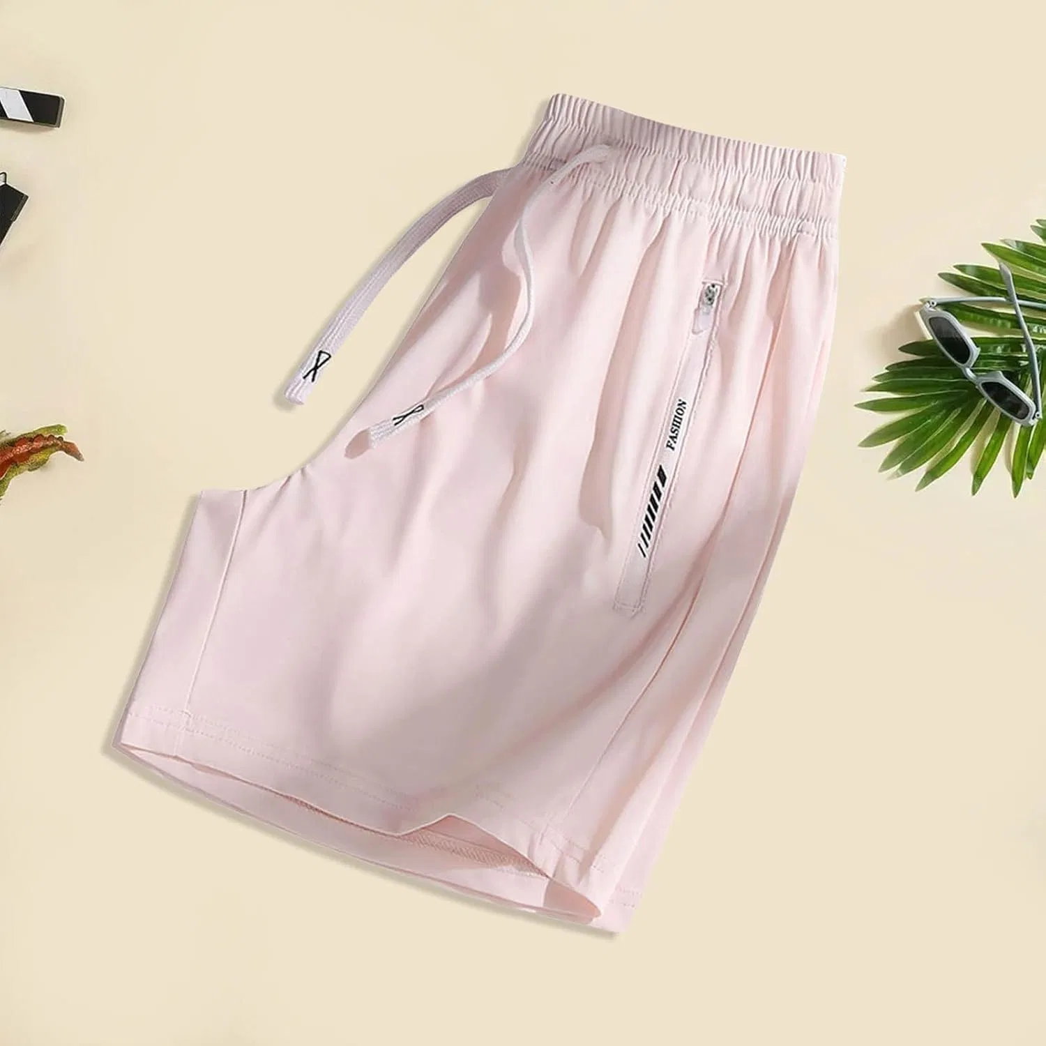 Шорты из льняного шелка, быстросохнущие, Unisex, Z06 Light Pink — фото 2