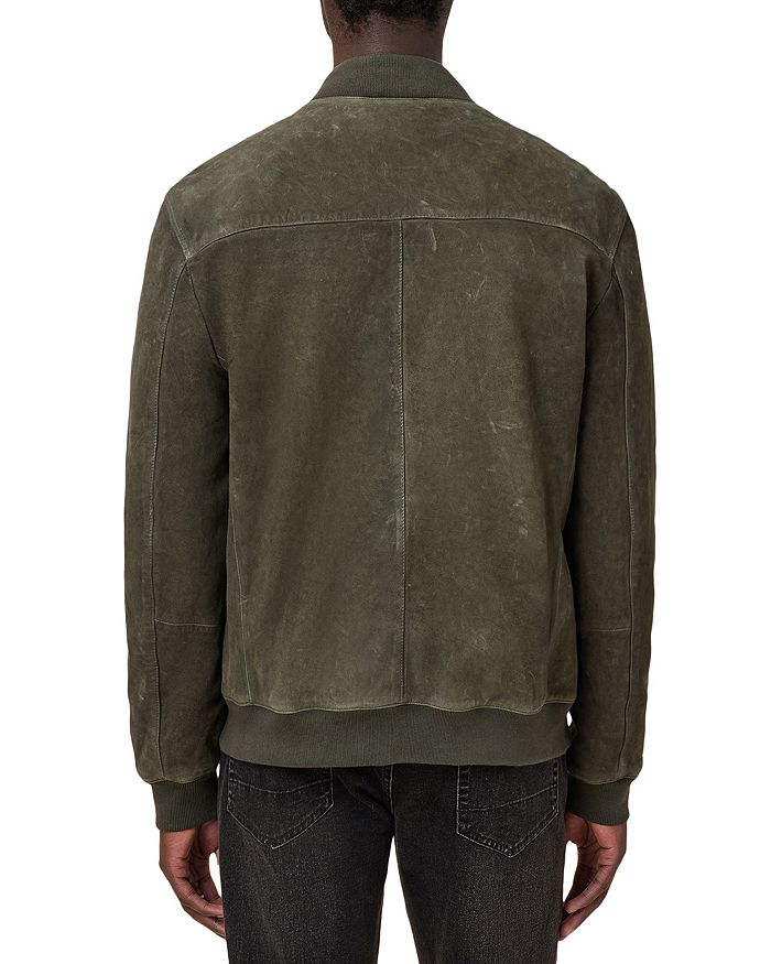 Бомбер Buckley Regular Fit из вощеной козьей замши ALLSAINTS, зеленый — фото 4