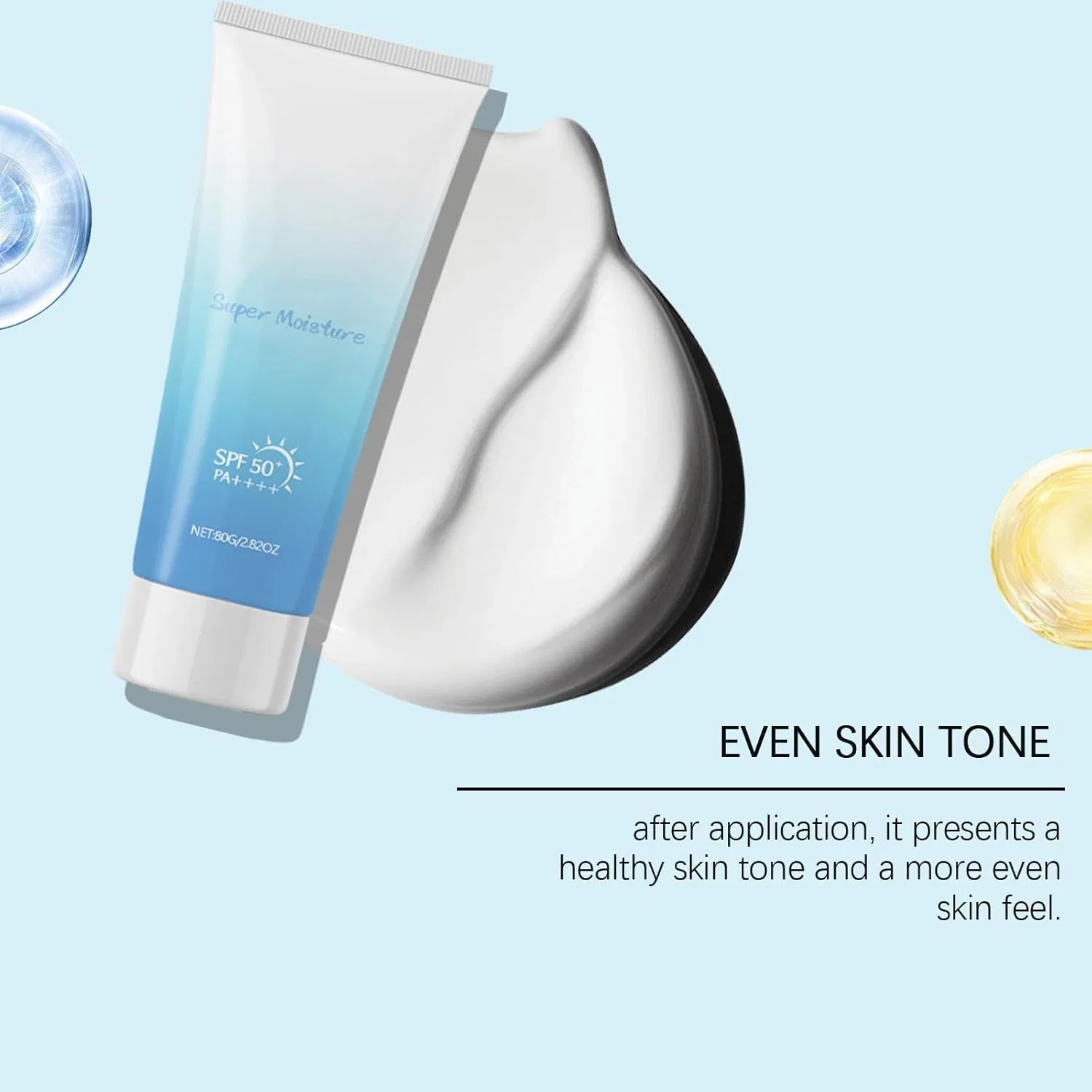 Солнцезащитный гель SPF 50+ увлажняющий и водостойкий, 80 г Generisch, 2Pc — фото 4