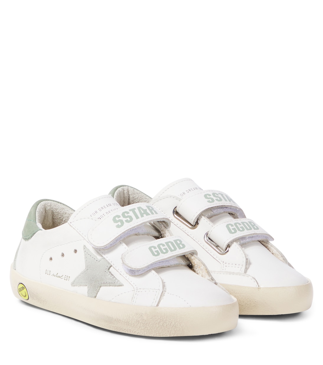 

Старые добрые кожаные кроссовки с блестками Golden Goose Kids, White/Ice/ Green