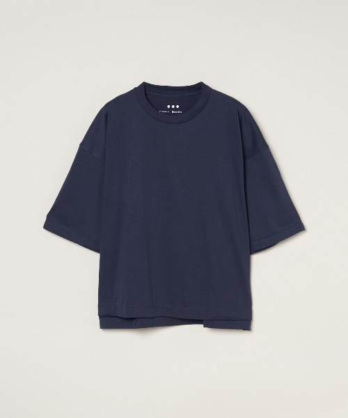 

Футболка свободного кроя из шлифованного трикотажа Three dots, темно-синий