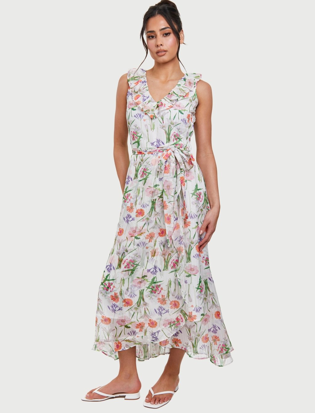 

Повседневное платье FLORAL FRILL WRAP MIDIRESS South Beach, мультиколор