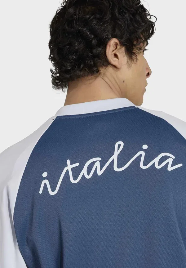 Футболка Adidas Performance Italy 26 away pre match warm national team wear, цвет ночной морской — фото 4