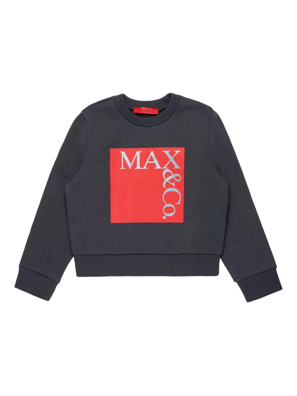 

Свитшот с круглым вырезом Max&Co. Kids, серый