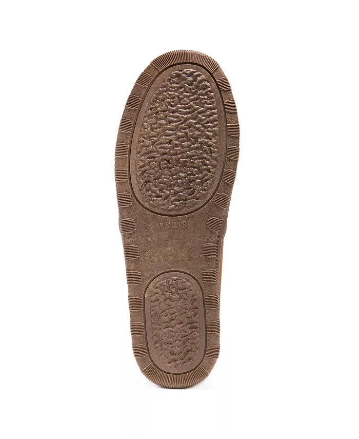 Мужские мокасины-тапочки Paul Printed из берберской замши MUK LUKS, коричневый/бежевый — фото 4