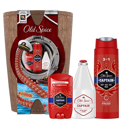 

Подарочный набор по уходу за телом в деревянной бочке Капитан Old Spice