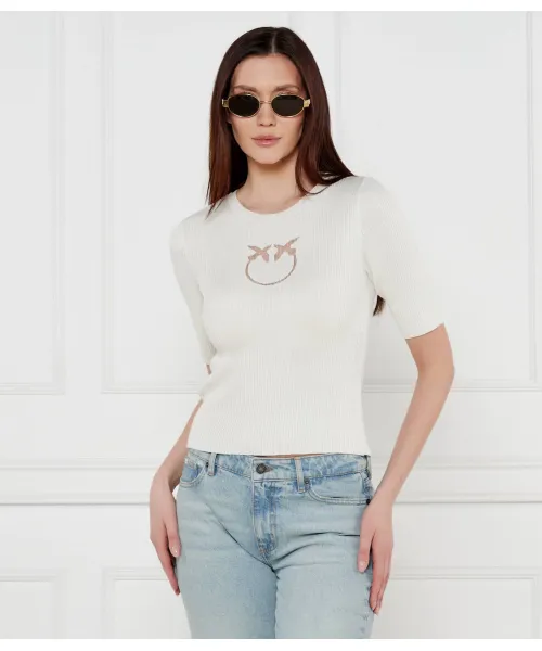 

Шелковая блузка Triton Cropped fit Pinko, бежевый