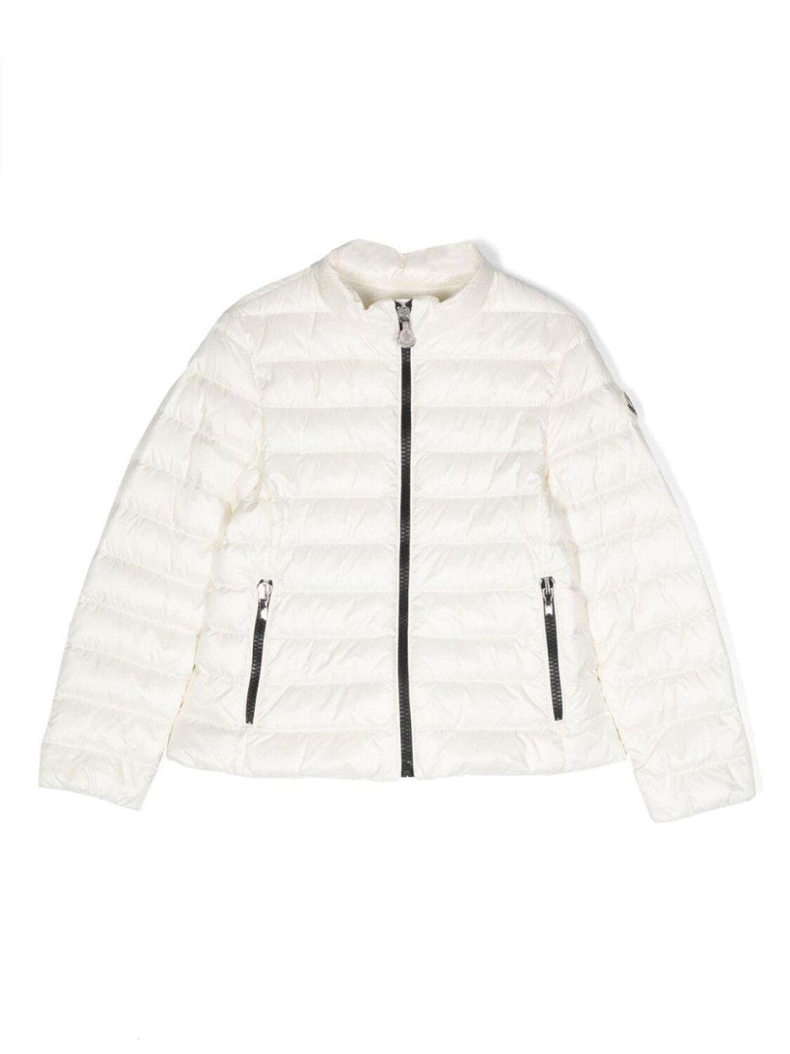 

Moncler Enfant пуховик на молнии с нашивкой-логотипом, белый