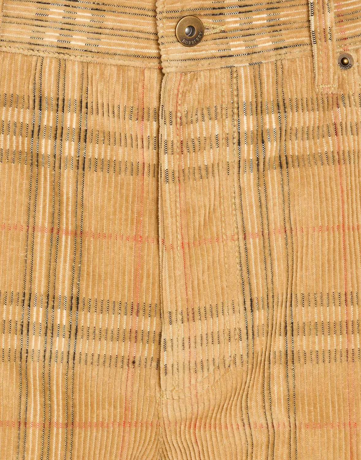 Брюки Burberry мужские вельветовые в клетку бежевые — фото 4