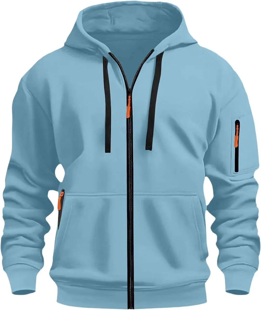 

Толстовка с капюшоном из флиса для мужчин, больших размеров, с карманами