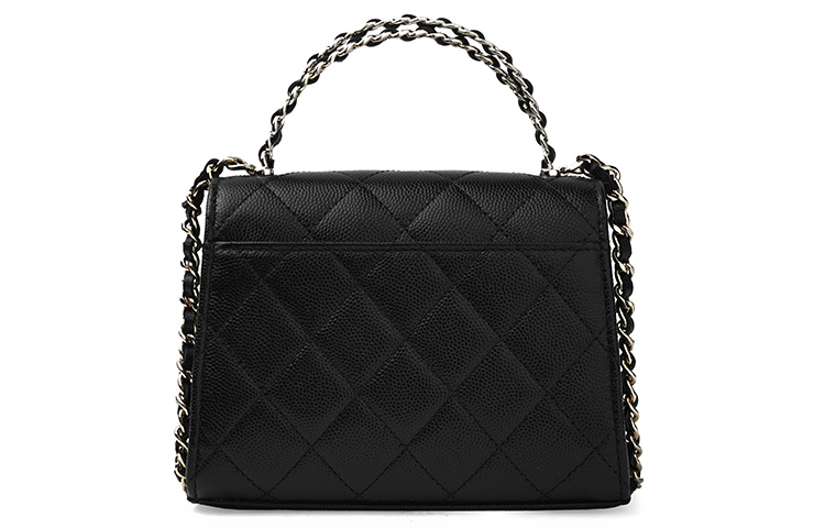 CHANEL Сумка через плечо из зерненой кожи коровы с клапаном, черная, модель Women's Black — фото 3
