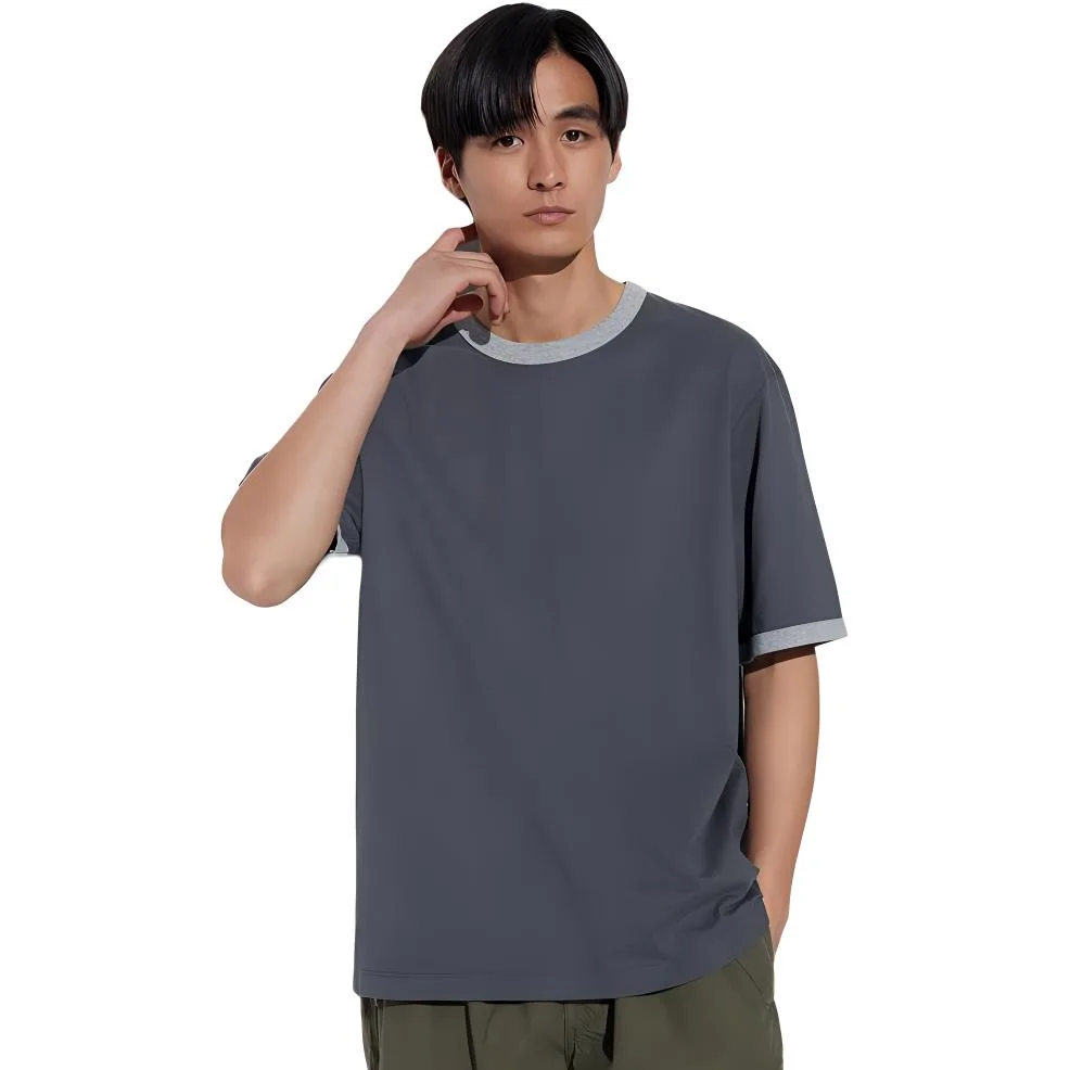 UNIQLO Футболка унисекс темно-серого цвета — фото 4