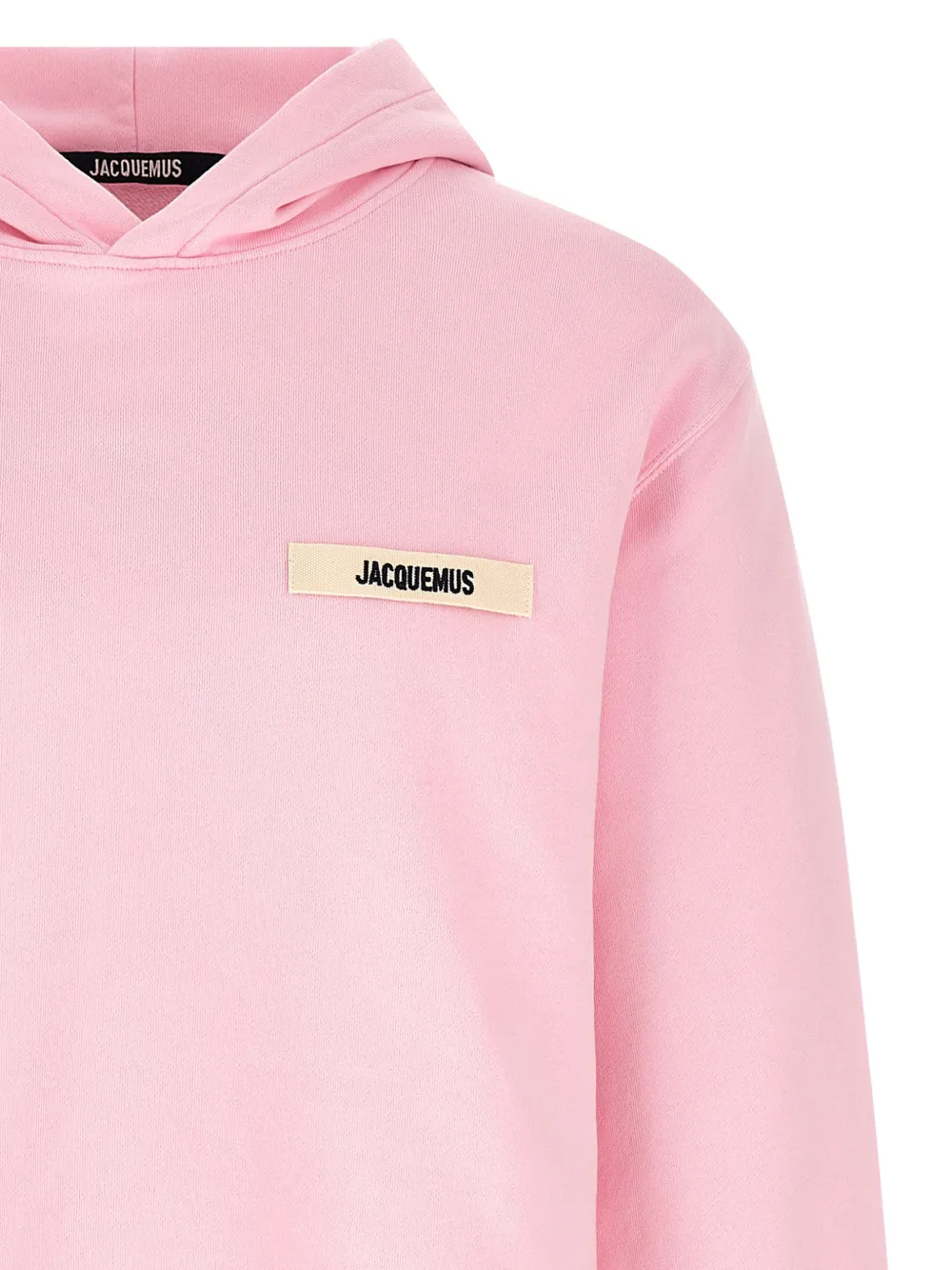Худи с заниженными плечами и нашивкой с логотипом Jacquemus, розовый — фото 3