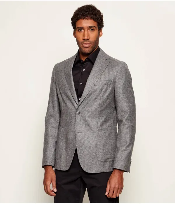 Элегантный шерстяной жакет C-Hanry-252 slim fit Boss, серый