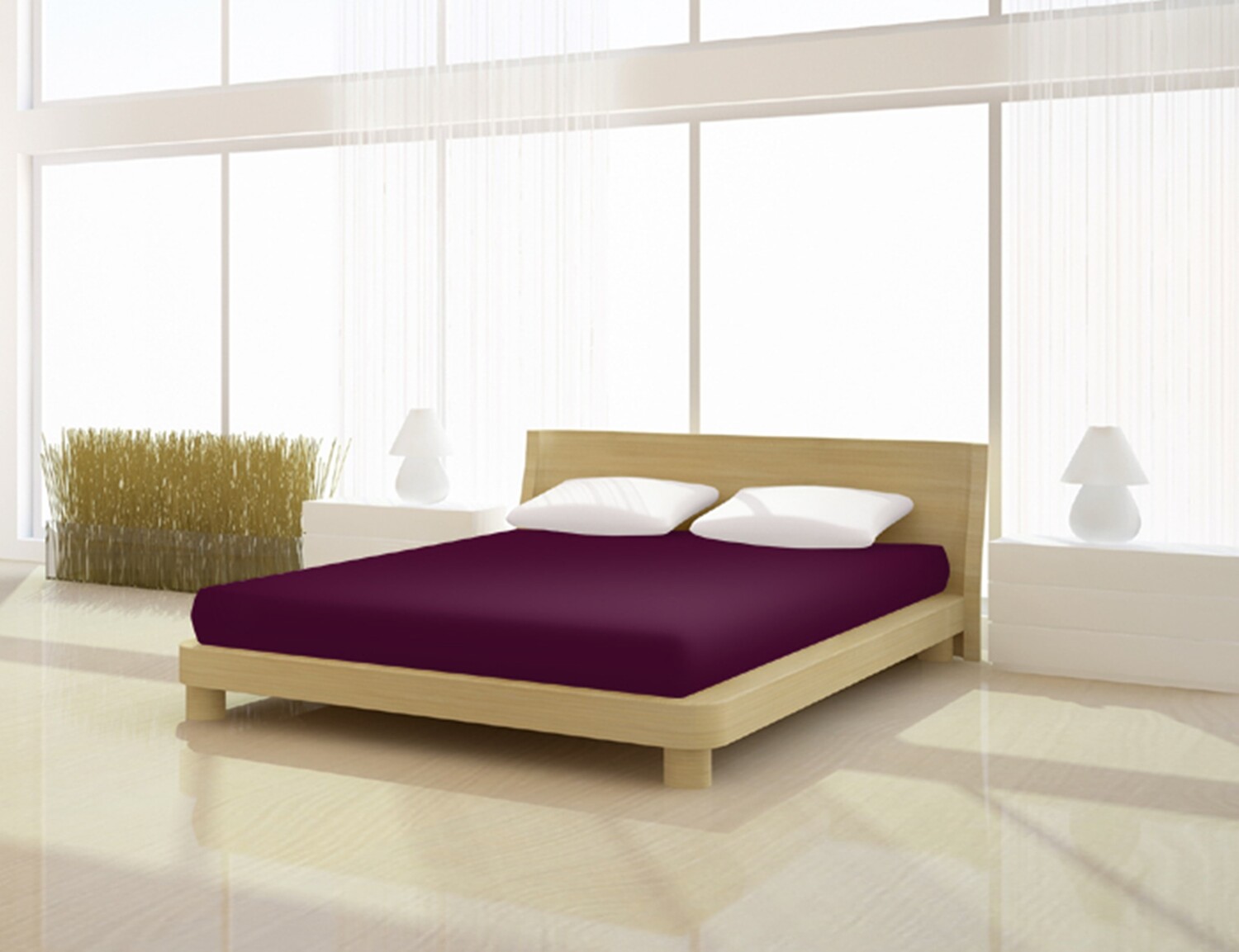 

Простыня Mr.Sandman Fein Jersey de luxe 90 100 x 200 см, цвет aubergine