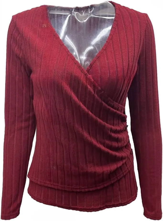 

BFONS топ с V-образным вырезом и длинными рукавами