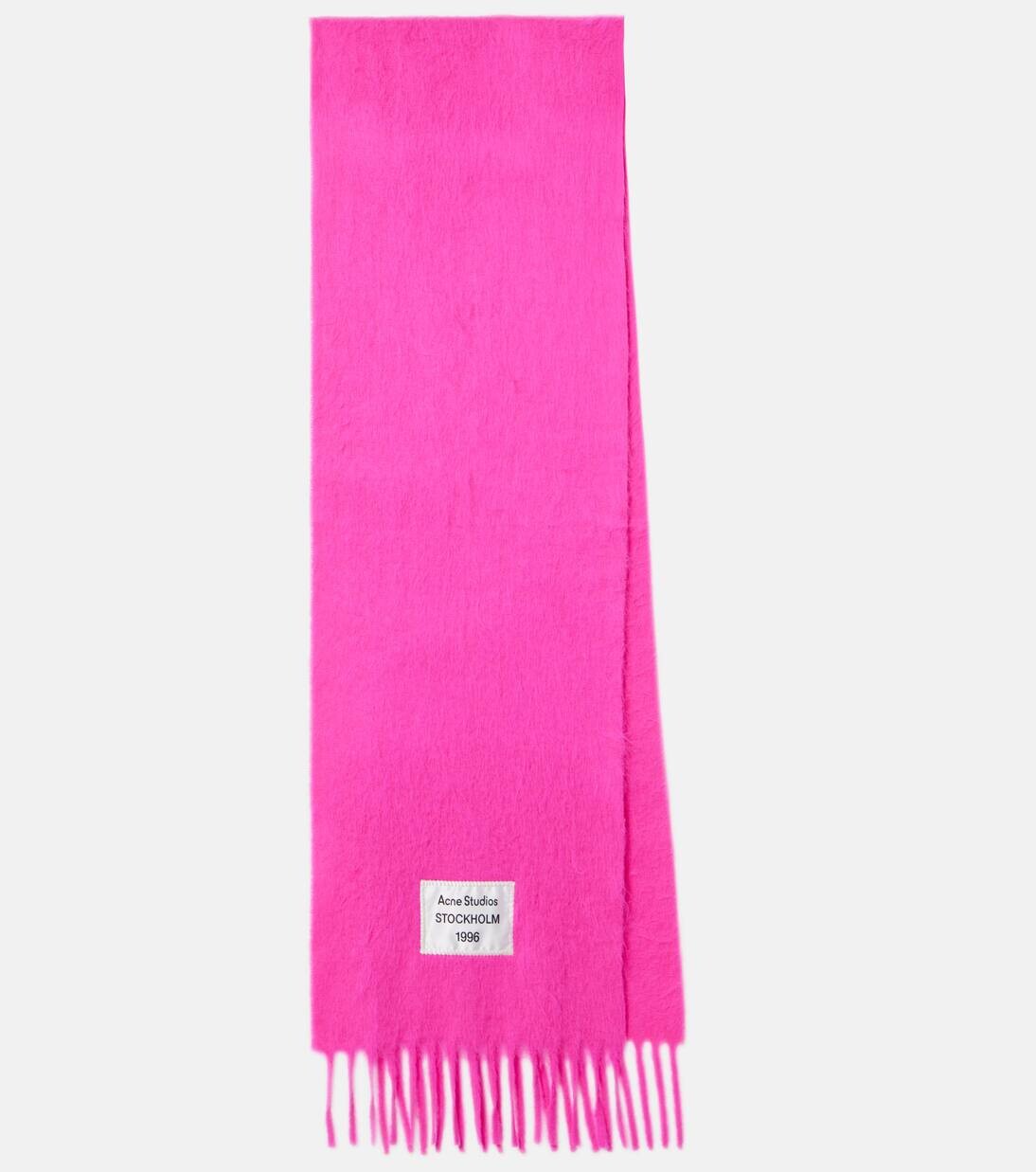 

Шарф из смесовой шерсти с логотипом Acne Studios, цвет fuchsia pink