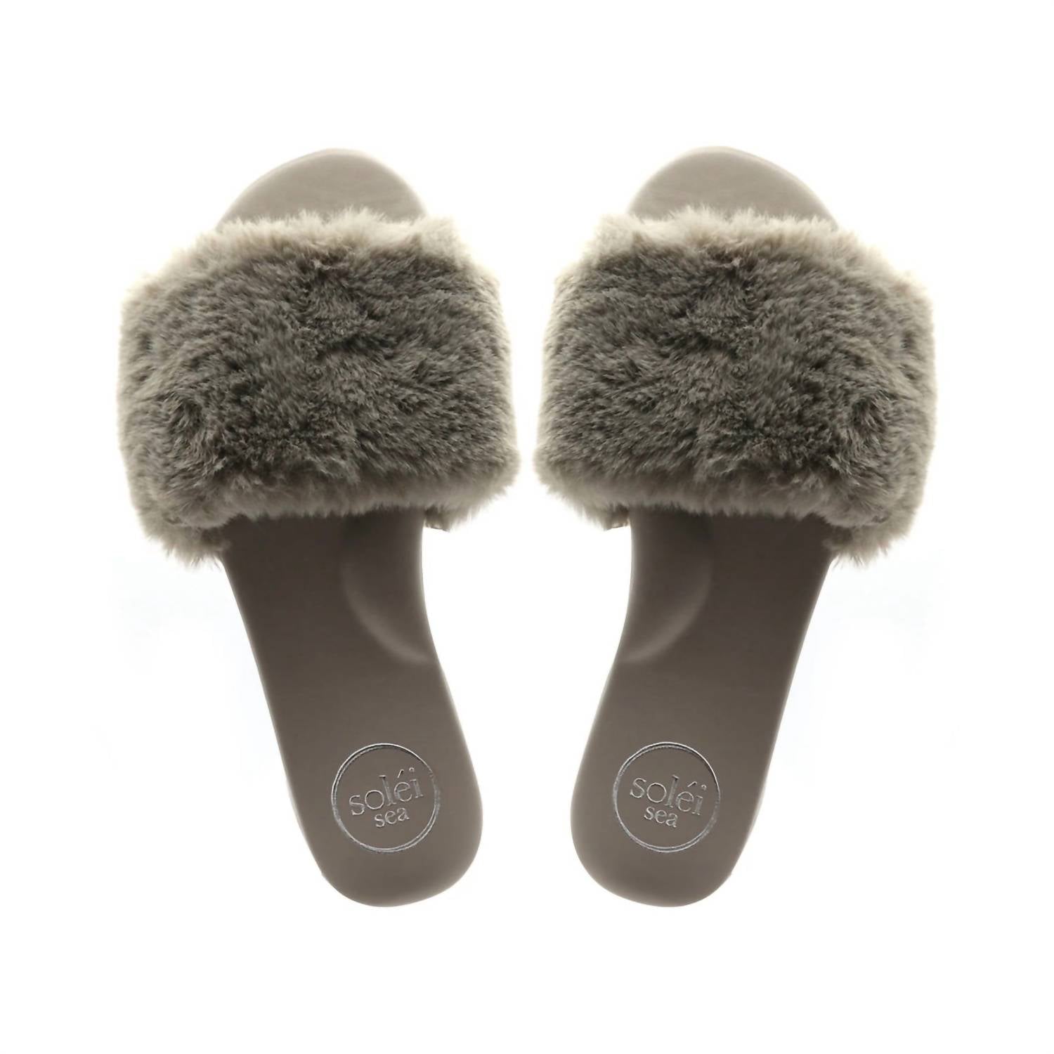 Сандалии Ziela из норки solei sea, цвет mink