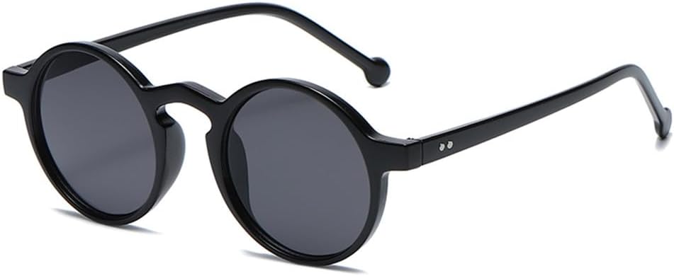 

Круглые солнцезащитные очки в стиле панк с защитой от УФ-излучения UV400 и заклепками, для мужчин и женщин, подходят для бега на открытом воздухе, занятий спортом и путешествий UYPTK, Black