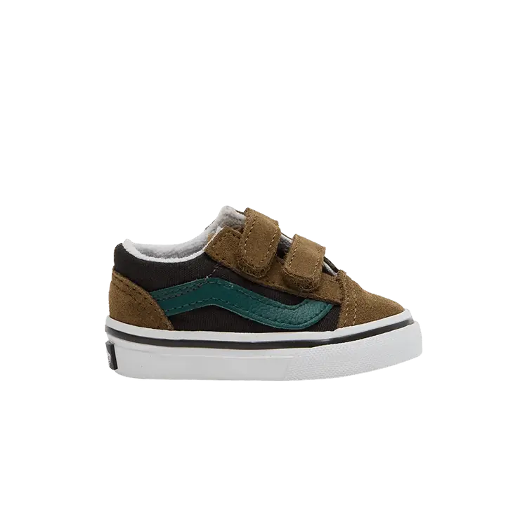 

Кроссовки Vans Old Skool V Toddler 'Color Block - Brown Green', коричневый
