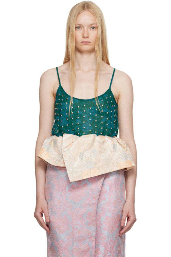 

Майка с синим и зеленым декором Dries Van Noten