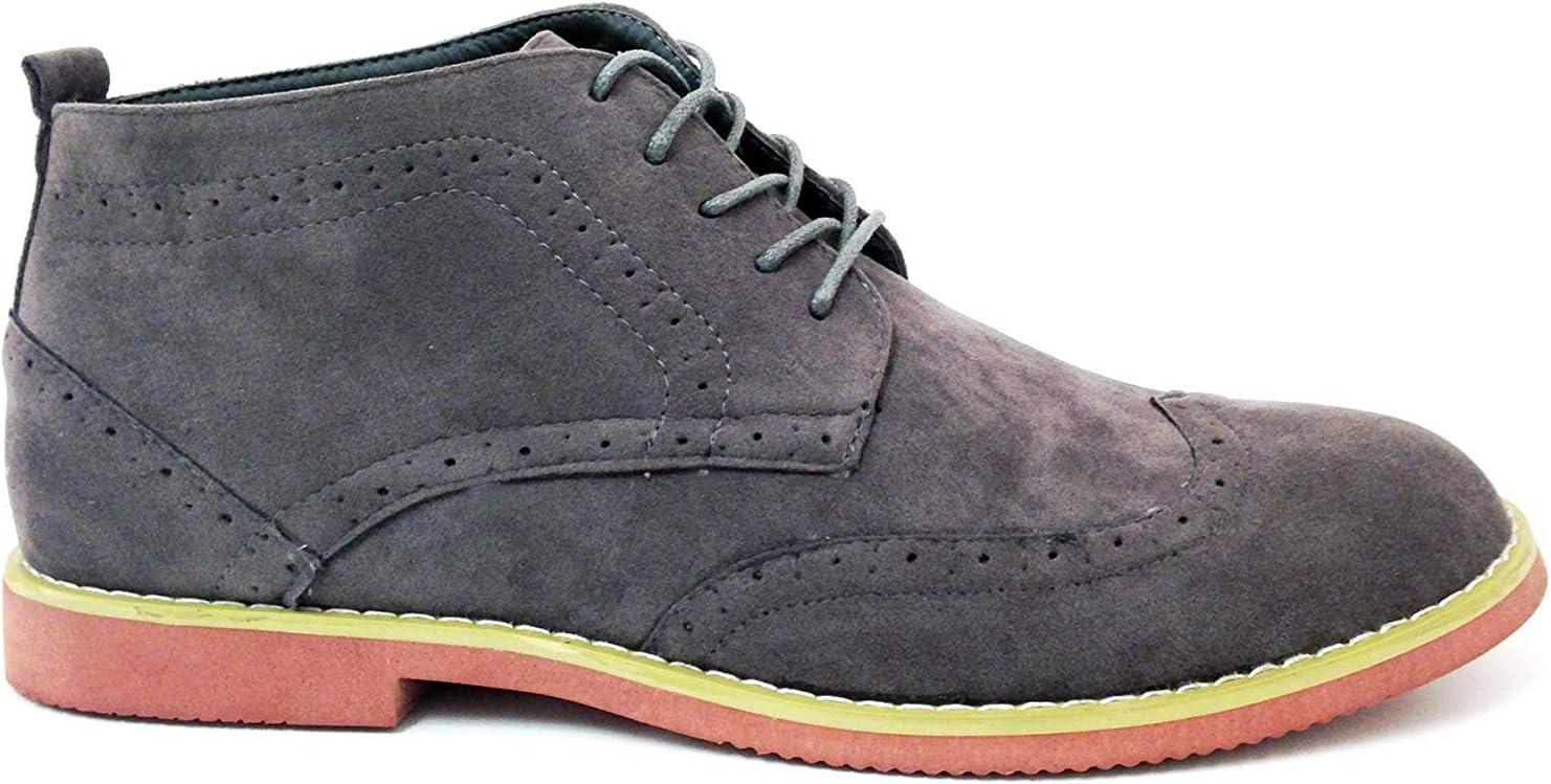 Мужские ботинки DT3A на щиколотку Oxfords с крыльями, классические броги, шнуровка, замша, подкладка из кожи, повседневные челси Alberto Fellini, серый — фото 2