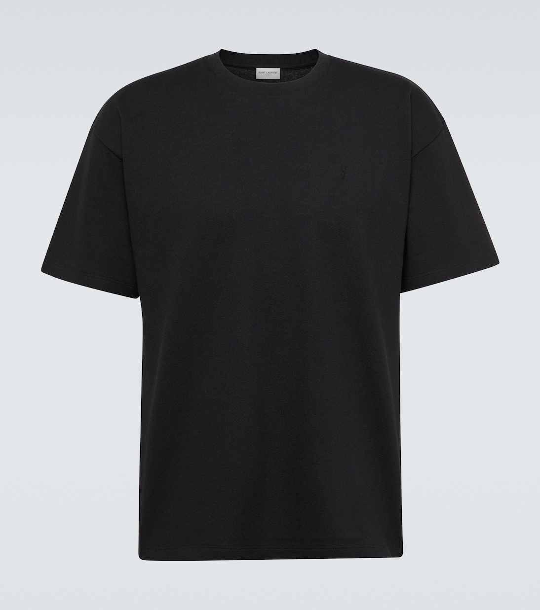 

Кассандр футболка из пике с хлопком в составе Saint Laurent, черный